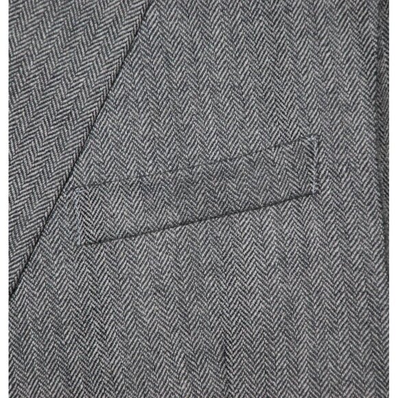 Andrew Fezza Men's Charcoal Gray Wool Herringbone Jacket Blazer Size 48L MINT - Picture 3 of 9